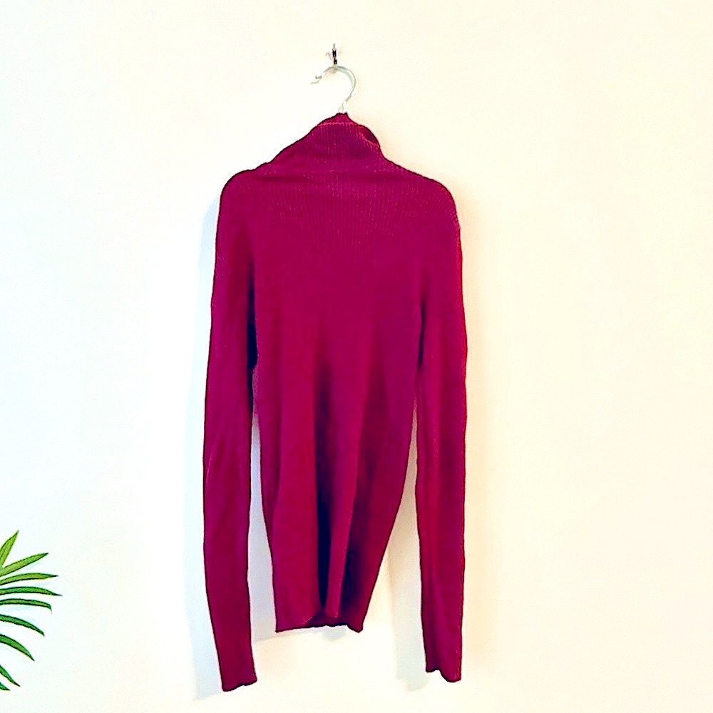 EXPRESS Ribbed Burgundy Turtleneck Sweater Size XS
